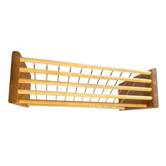 Vintage Midcentury Modern MCM Wooden CD Book Storage Rack Wall Mount or Tabletop - Picture 5 of 5